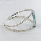 Larimar Pectolite Bangle with Sterling Silver Jewelry