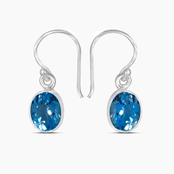 Blue Topaz Silver Earrings