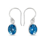 Blue Topaz Silver Earrings