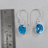 Blue Topaz Silver Earrings