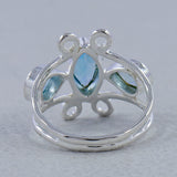 Natural Blue Topaz Sterling Silver Ring