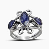 Natural Blue Topaz Sterling Silver Rings