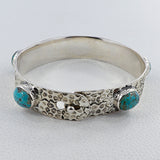 Natural Mexican Turquoise With Solid Sterling Silver Bangles Gift Jewelry