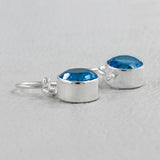 Blue Topaz Silver Earrings