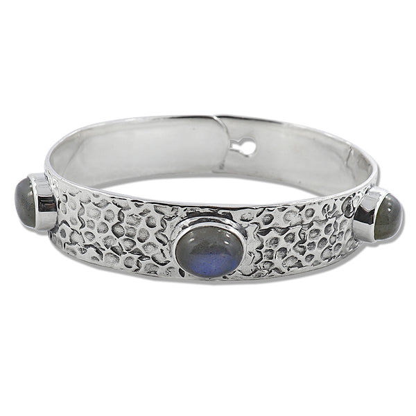 Labradorite Silver Bangles