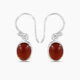 Hessonite Silver Earrings