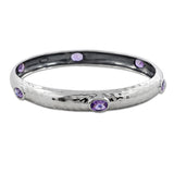 Natural Amethyst 925 Sterling Silver Women's Bangle Jewelry