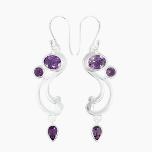 Amethyst Silver Earrings