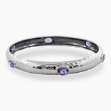 Natural Amethyst 925 Sterling Silver Women's Bangle Jewelry