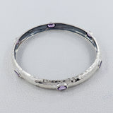 Natural Amethyst 925 Sterling Silver Women's Bangle Jewelry