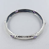 Natural Amethyst 925 Sterling Silver Women's Bangle Jewelry