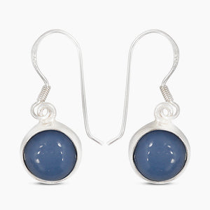 Blue Opal Silver Earrings