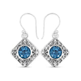 Blue Topaz Silver Earrings