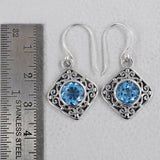 Blue Topaz Silver Earrings