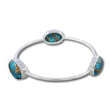 Labradorite Stone 925 Sterling Silver Bangle Jewelry