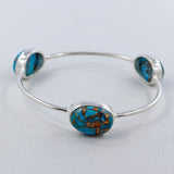 Labradorite Stone 925 Sterling Silver Bangle Jewelry