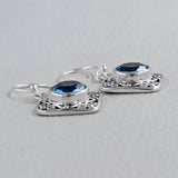 Blue Topaz Silver Earrings