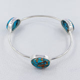 Labradorite Stone 925 Sterling Silver Bangle Jewelry