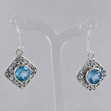 Blue Topaz Silver Earrings