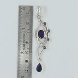 Natural Iolite 925 Silver Pendant