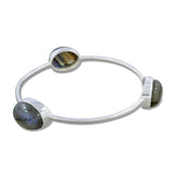 Labradorite Stone 925 Sterling Silver Bangle Jewelry