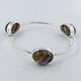 Labradorite Stone 925 Sterling Silver Bangle Jewelry