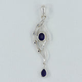 Natural Iolite 925 Silver Pendant