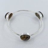 Labradorite Stone 925 Sterling Silver Bangle Jewelry