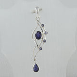 Natural Iolite 925 Silver Pendant