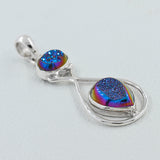 Titanium Druzy 925 Silver Pendant