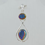 Titanium Druzy 925 Silver Pendant