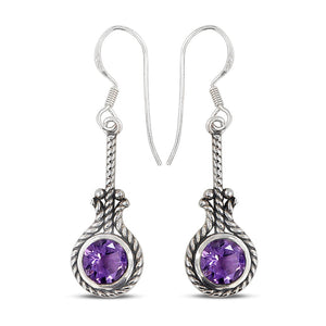 Natural Larimar Silver Earrings