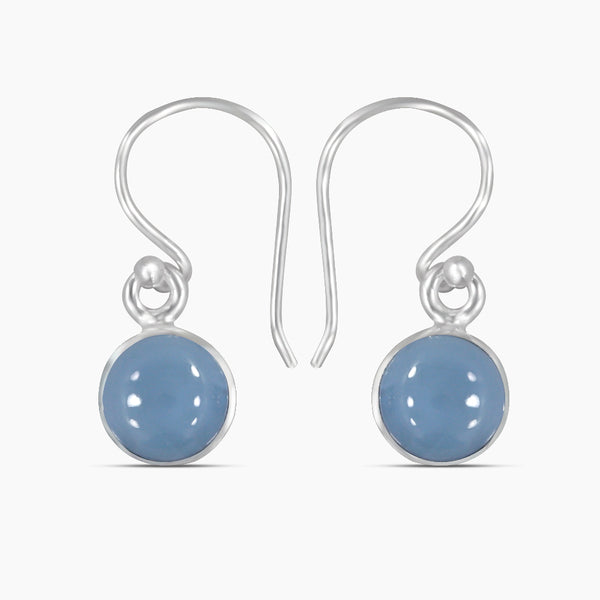 Blue Opal Silver Earrings