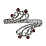 Natural Garnet 925 Silver Designer Cuff Bangle Jewelry