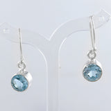 Blue Topaz  Silver Earrings