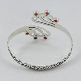 Natural Garnet 925 Silver Designer Cuff Bangle Jewelry