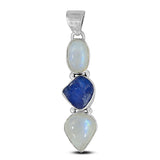 Rainbow Moonstone Silver Pendant