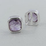 Amethyst Studs Silver Earring