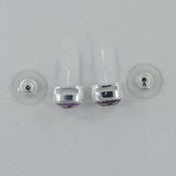 Amethyst Studs Silver Earring