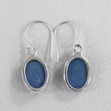 Blue Opal Silver Earrings