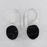 Black Tourmaline Silver Earrings