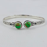 Green Copper Turquoise Bangle 925 Sterling Jewelry Bangle