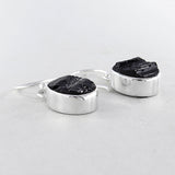 Black Tourmaline Silver Earrings