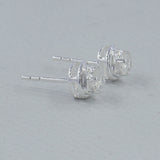 Rainbow Moonstone Studs Silver Earrings