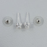 Rainbow Moonstone Studs Silver Earrings