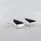 Black Tourmaline Silver Earrings