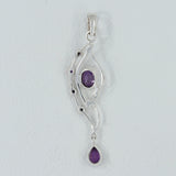 Natural Iolite 925 Silver Pendant