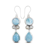 Rainbow Moonstone Silver Earrings