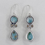 Rainbow Moonstone Silver Earrings