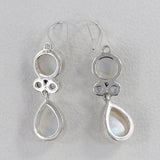 Rainbow Moonstone Silver Earrings